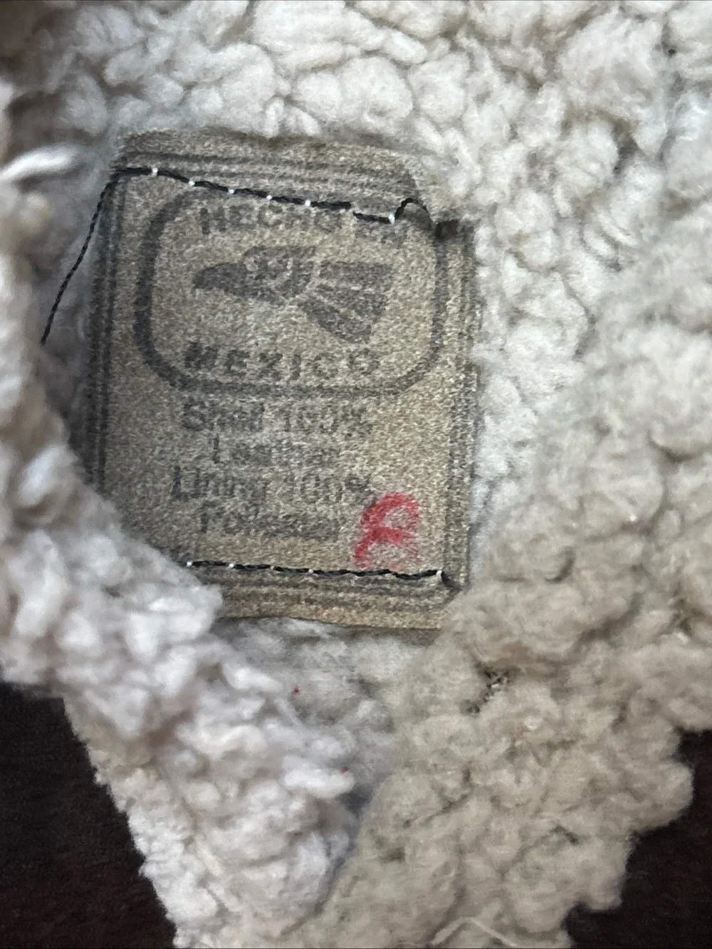 Vtg Mecho Mexican suede leather hand burned horse print Sherpa lined vest S